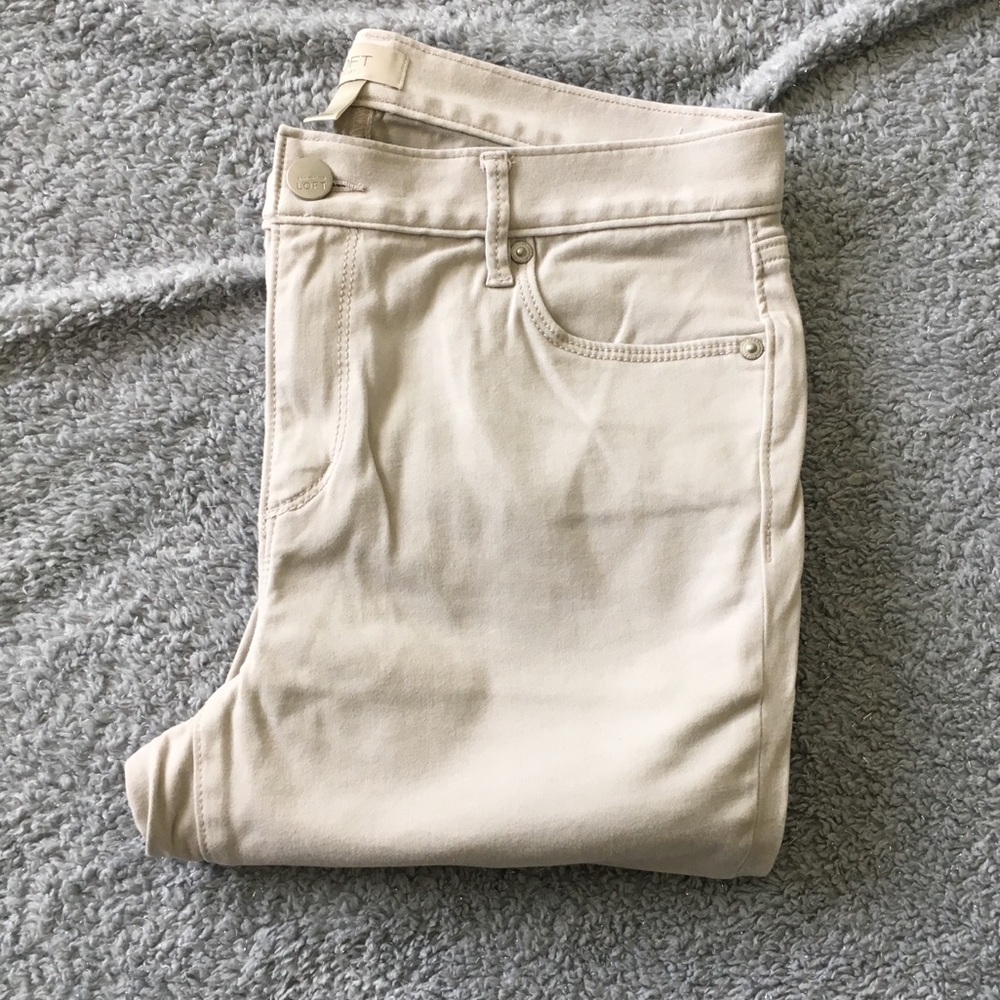 LOFT Skinny Pants in Cream